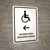 Handicapped Access With Left Arrow White Spanish Portrait - Wall Sign