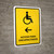 Handicapped Access With Left Arrow Yellow Spanish Portrait - Wall Sign