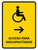 Handicapped Access With Right Arrow Yellow Spanish Portrait - Wall Sign
