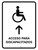 Handicapped Access With Up Arrow White Spanish Portrait - Wall Sign