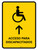 Handicapped Access With Up Arrow Yellow Spanish Portrait - Wall Sign
