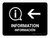 Information With Left Arrow Black Bilingual Spanish Landscape - Wall Sign