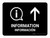 Information With Up Arrow Black Bilingual Spanish Landscape - Wall Sign