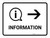 Information With Right Arrow White Landscape - Wall Sign