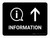 Information With Up Arrow Black Landscape - Wall Sign