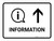 Information With Up Arrow White Landscape - Wall Sign