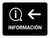Information With Left Arrow Black Spanish Landscape - Wall Sign