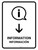 Information With Down Arrow White Bilingual Spanish Portrait - Wall Sign