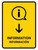 Information With Down Arrow Yellow Bilingual Spanish Portrait - Wall Sign
