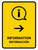Information With Right Arrow Yellow Bilingual Spanish Portrait - Wall Sign