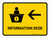 Information With Left Arrow Yellow Portrait - Wall Sign