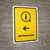 Information With Left Arrow Yellow Spanish Portrait - Wall Sign