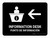Information Desk With Left Arrow Black Bilingual Spanish Landscape - Wall Sign