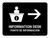 Information Desk With Right Arrow Black Bilingual Spanish Landscape - Wall Sign