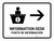 Information Desk With Right Arrow White Bilingual Spanish Landscape - Wall Sign