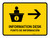 Information Desk With Right Arrow Yellow Bilingual Spanish Landscape - Wall Sign