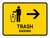 Information Desk With Right Arrow Yellow Landscape - Wall Sign