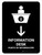Information Desk With Down Arrow Black Bilingual Spanish Portrait - Wall Sign
