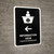 Information Desk With Left Arrow Black Bilingual Spanish Portrait - Wall Sign