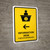 Information Desk With Left Arrow Yellow Bilingual Spanish Portrait - Wall Sign