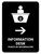 Information Desk With Right Arrow Black Bilingual Spanish Portrait - Wall Sign