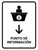 Information Desk With Down Arrow White Spanish Portrait - Wall Sign