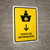 Information Desk With Down Arrow Yellow Spanish Portrait - Wall Sign