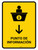 Information Desk With Down Arrow Yellow Spanish Portrait - Wall Sign
