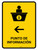 Information Desk With Left Arrow Yellow Spanish Portrait - Wall Sign