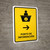 Information Desk With Right Arrow Yellow Spanish Portrait - Wall Sign