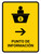 Information Desk With Right Arrow Yellow Spanish Portrait - Wall Sign