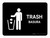 Trash Black Bilingual Spanish Landscape - Wall Sign