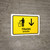 Trash With Down Arrow Yellow Bilingual Spanish Landscape - Wall Sign