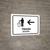 Trash With Left Arrow White Bilingual Landscape - Wall Sign
