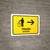 Trash With Right Arrow Yellow Bilingual Spanish Landscape - Wall Sign