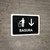 Trash With Down Arrow Black Spanish Landscape - Wall Sign