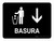 Trash With Down Arrow Black Spanish Landscape - Wall Sign