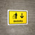 Trash With Down Arrow Yellow Spanish Landscape - Wall Sign