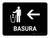 Trash With Left Arrow Black Spanish Landscape - Wall Sign