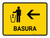Trash With Left Arrow Yellow Spanish Landscape - Wall Sign