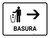 Trash With Right Arrow White Spanish Landscape - Wall Sign