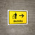 Trash With Right Arrow Yellow Spanish Landscape - Wall Sign