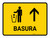 Trash With Up Arrow Yellow Spanish Landscape - Wall Sign