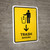 Trash With Down Arrow Yellow Bilingual Spanish Portrait - Wall Sign