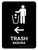 Trash With Left Arrow Black Bilingual Spanish Portrait - Wall Sign
