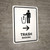 Trash With Right Arrow White Bilingual Spanish Portrait - Wall Sign
