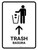 Trash With Up Arrow White Bilingual Spanish Portrait - Wall Sign