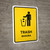 Trash Yellow Bilingual Spanish Portrait - Wall Sign