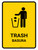 Trash Yellow Bilingual Spanish Portrait - Wall Sign