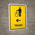 Trash With Left Arrow Yellow Portrait - Wall Sign